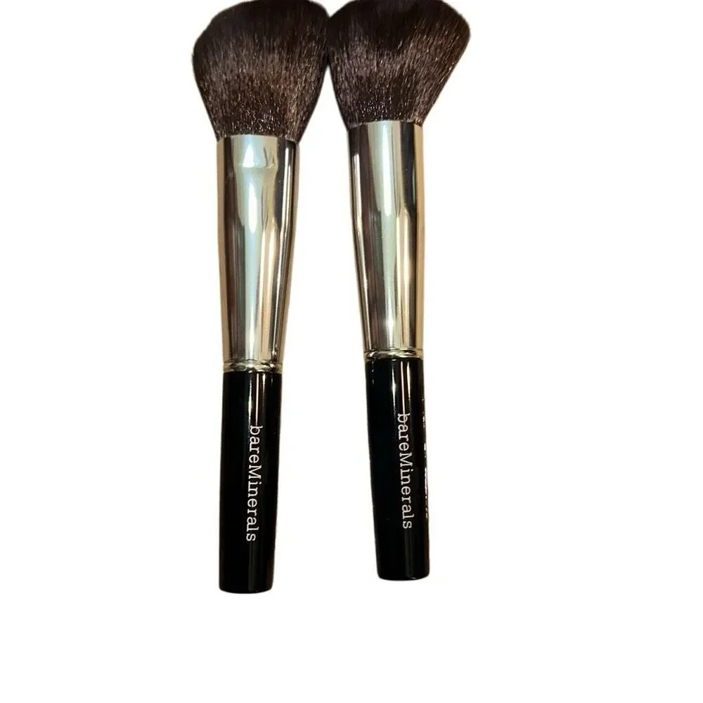 Bare Minerals Set of 2 Makeup Brushes Angled Concealer & Blush Eye Defining NWT‎